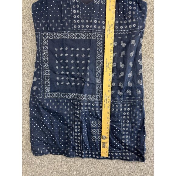 J.Crew Slip Dress Womens 10 Blue Paisley Patchwork Cotton Short V Neck Summer - Picture 4 of 7